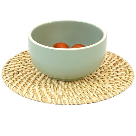 Vintiquewise Decorative Round 20'' Natural Woven Handmade Rattan Placemats, PK 4 QI004239-20